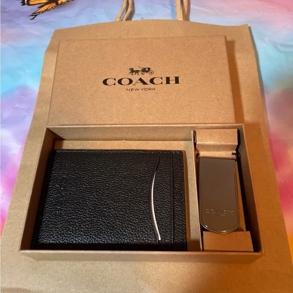Coach Black and Silver Money Clip Sleek Accessory